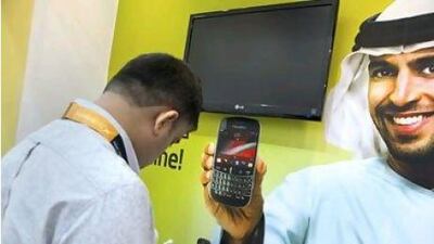BlackBerry smartphones are popular in the UAE, where consumers are drawn to its messaging service. Jaime Puebla / The National
