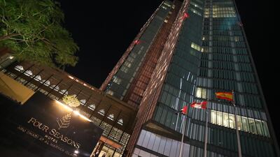 The Four Seasons hotel in Abu Dhabi where Spanish club Real Madrid are staying. EPA