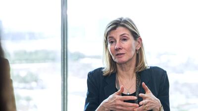 Nancy Lindborg, president of the United States Institute of Peace (USIP) visits The National in Abu Dhabi. Victor Besa / The National