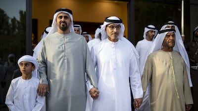 Members of the UAE leadership during the festivities. Mohamed Al Balsoohi / Abu Dhabi Media Office