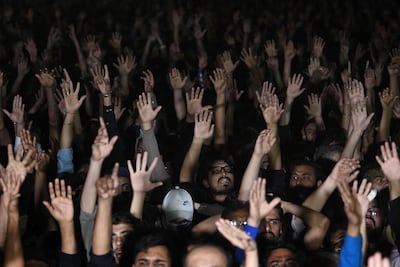 Mourners at the funeral of victims of violent anti-US protests held outside the US consulate in Karachi, Pakistan, on March 1, 2026. EPA