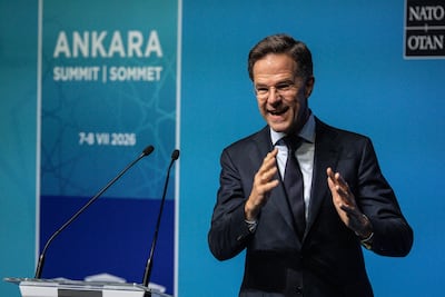 Nato chief Mark Rutte in Ankara the day before the start of the summit. Getty Images