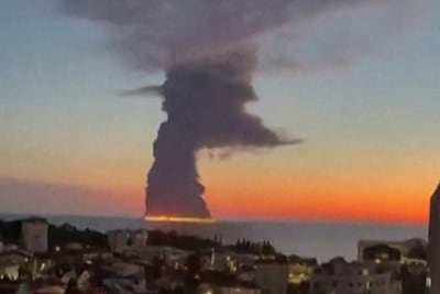 A Russian oil tanker on fire in the Black Sea. The conflict between Russia and Ukraine has raised fears for international shipping. AFP