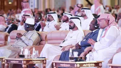 Sheikh Mohammed bin Rashid attends the special session held by Saudi Crown Prince Mohammed bin Salman. Dubai Media Office / Wam