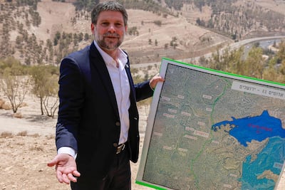 Israeli far-right Finance Minister Bezalel Smotrich supports the disputed E1 settlement project. AFP