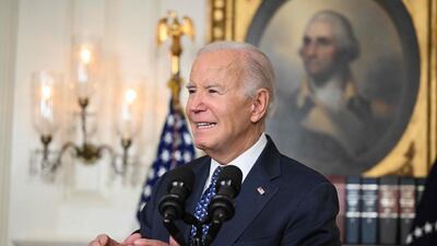 US President Joe Biden speaks about the special counsel report at the White House in Washington. AFP