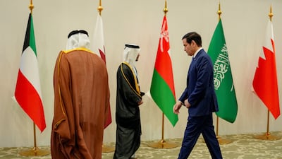 US Secretary of State Marco Rubio attends a meeting with GCC foreign ministers in Bahrain, on Thursday. Reuters