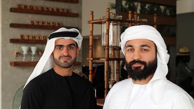 Mahmood Al Khamis, right, and Ghanim Al Qassim. Chris Whiteoak / The National