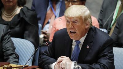 US President Donald Trump chairs the United Nations Security Council meeting on the sidelines of the General Debate. EPA