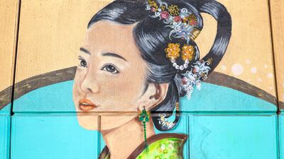 Mural by Fatima Al Hammadi, who supervised the mural project.