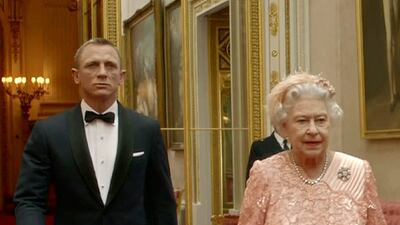 The queen takes part in a spoof of James Bond alongside actor Daniel Craig for the opening ceremony of the London Olympics in 2012. AFP