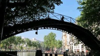 With nine locks and several footbridges, the Canal St Martin is one of Paris's much-loved icons. Susan Hack for The National