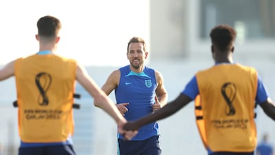 Harry Kane during England training. Getty