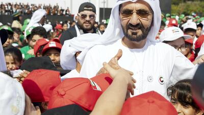 Sheikh Mohammed meets the children.