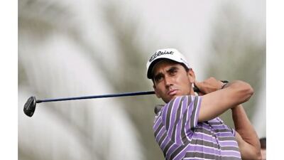 Rafael Cabrera-Bello tees shot a nine-under round in the Dubai Desert Classic yesterday.