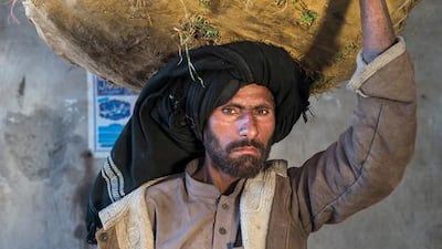 A worker lifts a large bundle at a vegetable market in Sahiwal, Pakistan. Courtesy Sohail Karmani