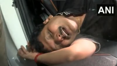 V Senthil Balaji breaks down after his arrest. ANI