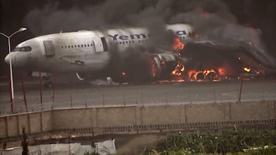 Yemenia Airways lost three planes, while six aircraft were destroyed in total, following Israeli air strikes on Sanaa International Airport on May 6. AP