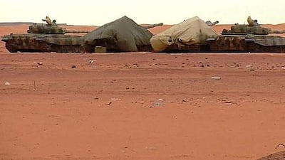 A TV still of Algerian army tanks stationed near a gas complex in In Amenas in an isolated part of the Sahara desert.