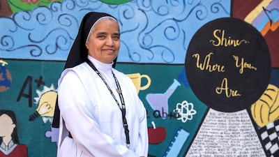 Sister Carmen, principal of St Joseph’s School in Abu Dhabi. Victor Besa / The National