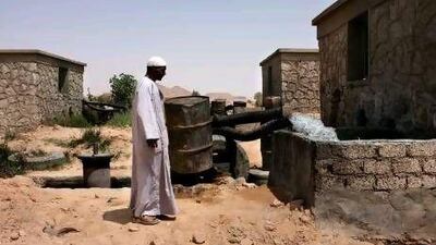 Hosny Ahmed Said at the pumping stations at the Future Village of Abu Simbel in Egypt. Water supply in the city is insufficient and unpredictable so it has been rationed to certain fields leaving others to run dry.