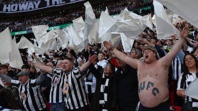 Newcastle fans before kick-off. AFP