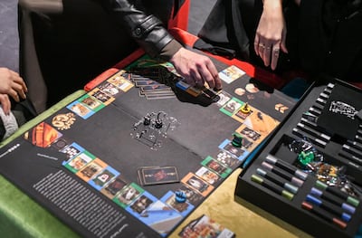 The Legacy, a board game similar to Monopoly, which gives knowledge about United Arab Emirates played at the Sheikh Zayed Heritage Festival, Al Wathba. Khushnum Bhandari for The National