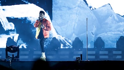Abu Dhabi, U.A.E., November 23, 2018. The second evening of after-race entertainment by Weeknd at the DU Arena. Victor Besa / The National Section: NA Reporter: Jason Von Berg