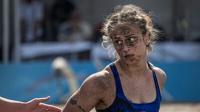 Emine Cataloglu of Turkey during her match against Stefania Claudia Priceputu of Romania.