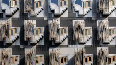 The lavishly finished Scottish Parliament building, complete with its distinctive "think pods", will be the seat of government should the nation vote in favour of leaving the union in 2014. Ed Jones / AFP