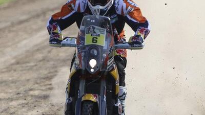 Sam Sunderland shown during the first stage of the Dakar Rally in Argentina on Sunday. David Fernandez / EPA / January 4, 2015