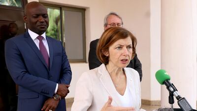 Florence Parly speaks after a meeting with Mali's President Ibrahim Boubacar Keita in Bamako, Mali on Tuesday. Reuters