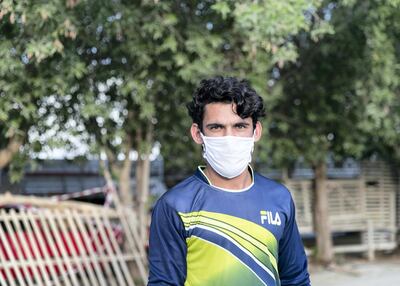 Muhammad Azad at the iftar distribution in Dubai Investment Park. Reem Mohammed / The National