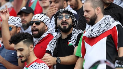 Fans of Palestine show their support. Getty Images