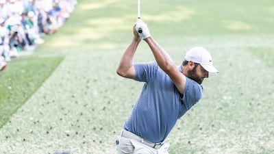 Scottie Scheffler tees off on the 14th hole during the second round of The Masters at Augusta. EPA