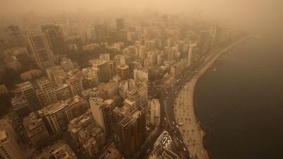 A sandstorm shrouds Beirut. Hussein Malla / AP Photo
