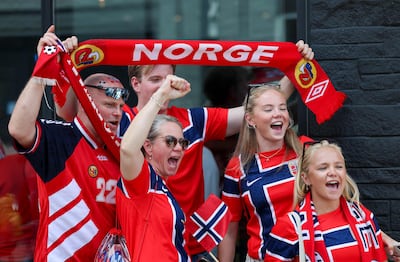 Norway fans arrive before the match. Getty Images via AFP