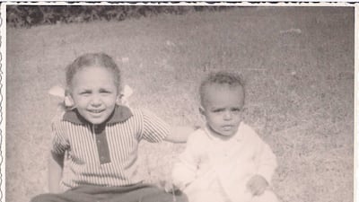 Leila, pictured with her younger brother. Courtesy Leila Aboulela