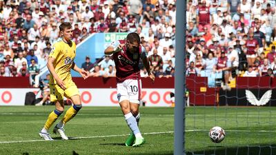 Emi Buendia scores Villa's second. Getty
