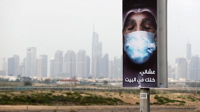 Artist Maitha Demithan's series has been designed to encourage people to stay at home. Chris Whiteoak / The National