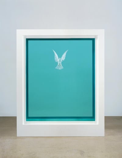 'The Incomplete Truth' by Damien Hirst is one of the works that will be up for sale at Christie's. Christie's via AP