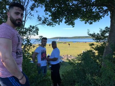 Akran Bathish with his sons Ziad and Anas. Courtesy Ziad Bathish