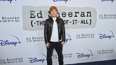 Ed Sheeran at the premiere of his Disney+ documentary series on Wednesday. AFP