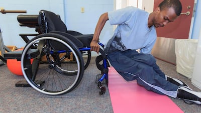 Adaptive yoga lessons and seated workouts are available online. Getty Images