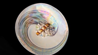 Tresind Studio got two stars in the Michelin Guide Dubai 2023. It serves fine-dining and fusion Indian fare, including this ghee roast crab with burnt cinnamon and curry leaf tempura. Photo: Tresind Studio