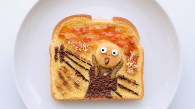 While some used pets and everyday objects, others turned to edible art. Designer Rudi Anggono shared this version of Edvard Munch's 'The Scream' made with bread, jam and a cookie by Rudi Anggono. Via @rudi_anggono / Twitter