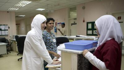Figures revealed at the Abu Dhabi Medical Congress show that just 3 per cent of the 23,000 to 25,000 nurses across the emirates are UAE nationals. Nicole Hill / The National