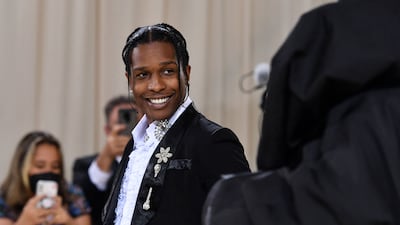 Rapper A$AP Rocky, one of co-chairs of the Met Gala in May, at the event in 2021. AFP