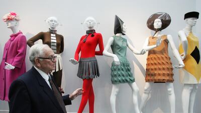 Pierre Cardin in his new fashion space in Saint-Ouen, France, in November 2006. AFP