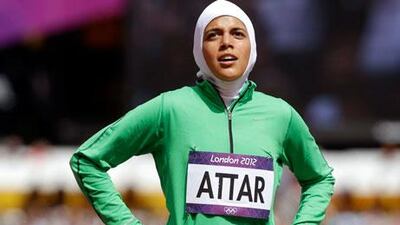 After the finish, Attar simply walked alone toward the tunnel leading athletes away from the track, catching her breath. She declined to answer questions then, but later said "seeing support like that, it's just an amazing experience ... I really hope this can be the start of something amazing".